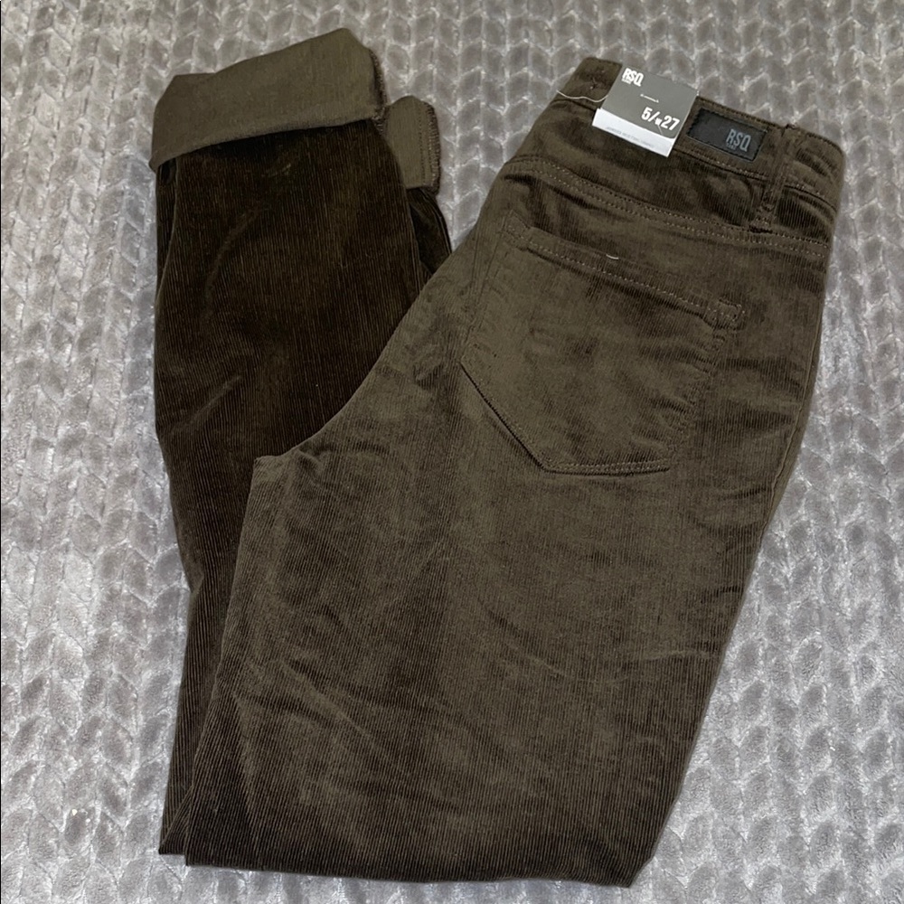 NWT RSQ‎ Manhattan High Rise Button Fly Skinny Corduroys.  Size 5/27.  Brown